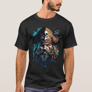Camiseta Legendario Capitán Pirata – Cráneo y Barco Vintage