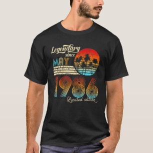 Camiseta Legendario cumpleaños desde regalo de mayo de 1986
