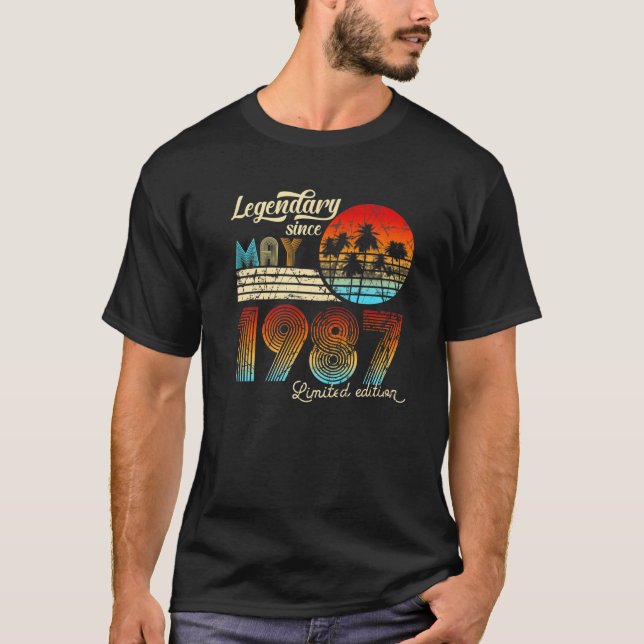 Camiseta Legendario cumpleaños desde regalo de mayo de 1987 (Anverso)
