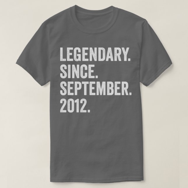 Camiseta Legendario de 10 años desde septiembre de 2012 10t (Diseño del anverso)