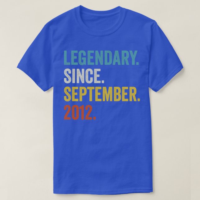 Camiseta Legendario de 10 años desde septiembre de 2012 10t (Diseño del anverso)