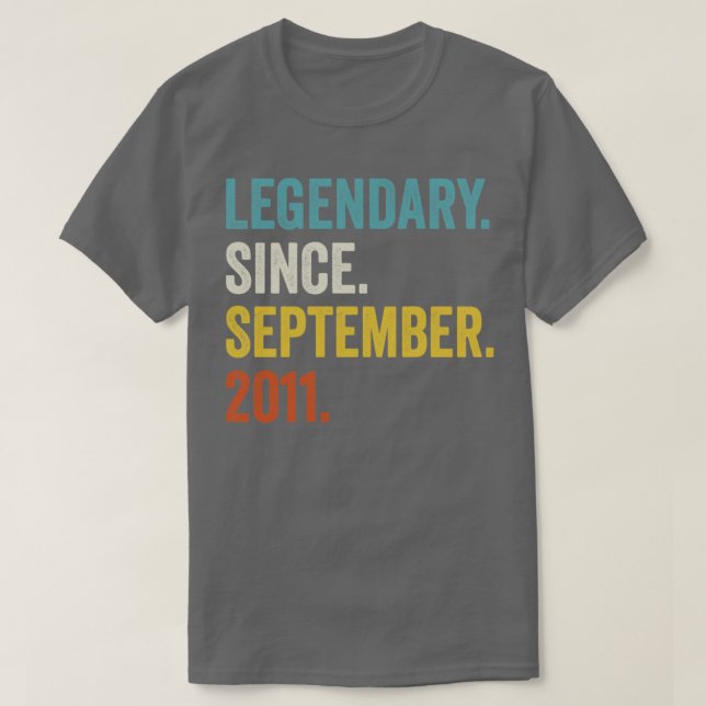 Camiseta Legendario de 11 años desde septiembre de 2011 11t (Diseño del anverso)