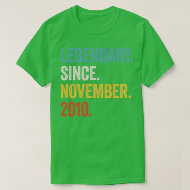 Camiseta Legendario de 12 años desde noviembre de 2010 12th (Diseño del anverso)