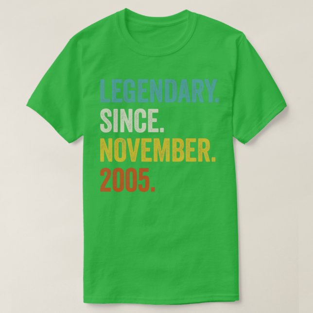 Camiseta Legendario de 17 años desde noviembre de 2005 17th (Diseño del anverso)