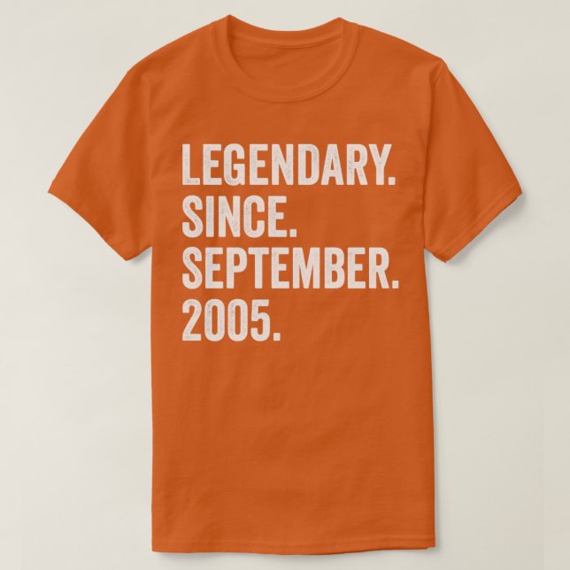 Camiseta Legendario de 17 años desde septiembre de 2005 17t (Diseño del anverso)