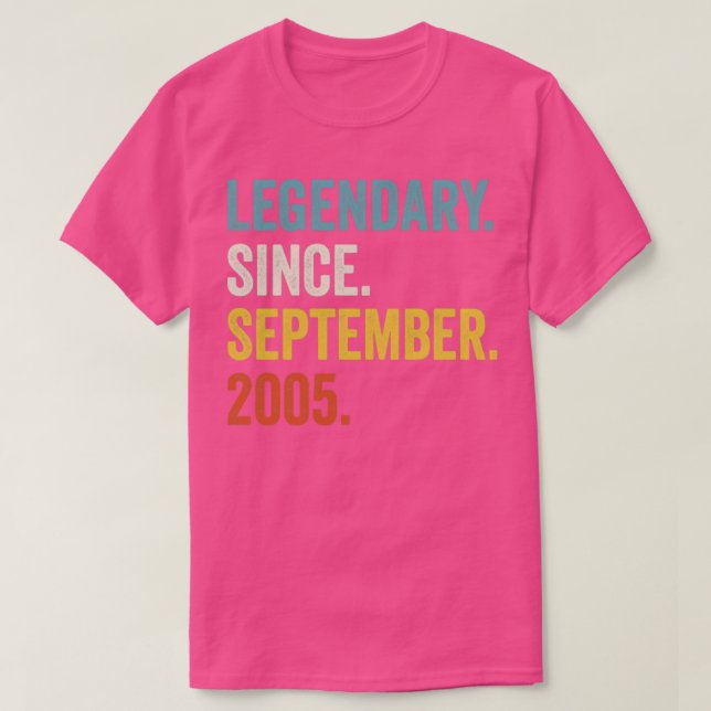 Camiseta Legendario de 17 años desde septiembre de 2005 17t (Diseño del anverso)