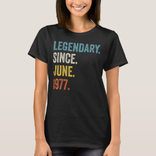 Camiseta Legendario de 45 años desde junio de 1977 45º naci