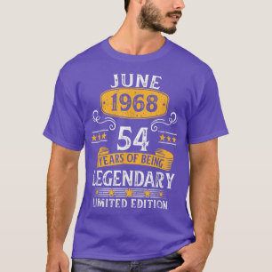 Camiseta Legendario de 54 años desde junio de 1968 54º naci