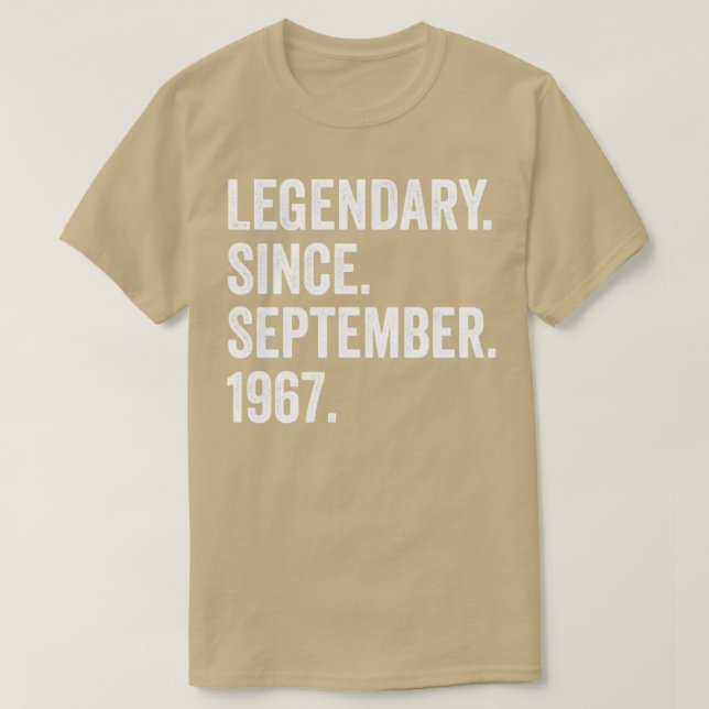 Camiseta Legendario de 55 años desde septiembre de 1967 55a (Diseño del anverso)