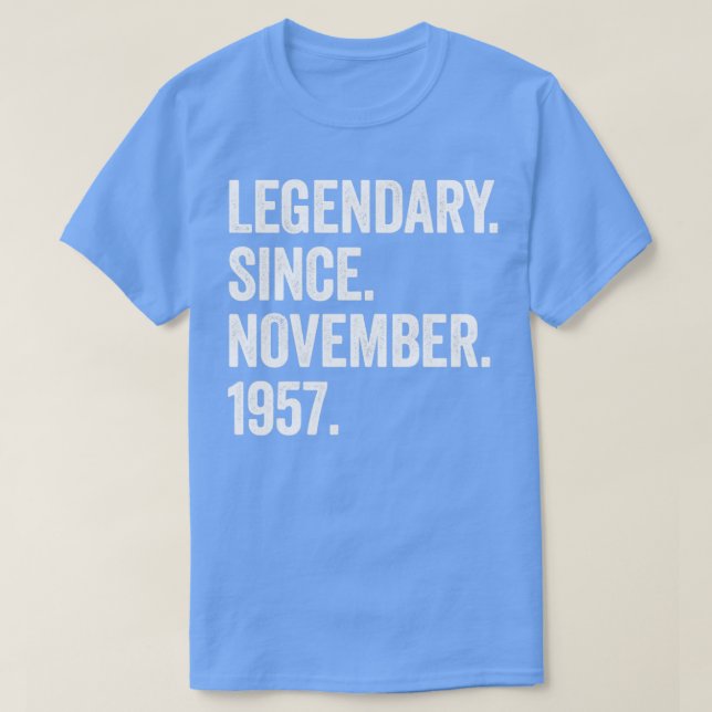 Camiseta Legendario de 65 años desde noviembre de 1957 65th (Diseño del anverso)