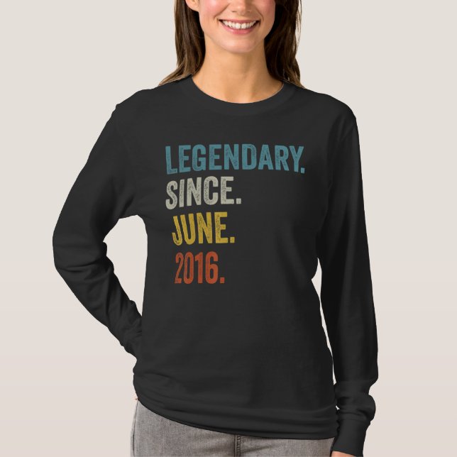 Camiseta Legendario de 6 años desde junio de 2016 (Anverso)