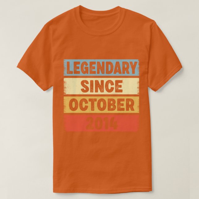 Camiseta Legendario de 8 años desde octubre de 2014 8º naci (Diseño del anverso)