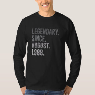 Camiseta Legendario desde agosto de 1989 33ª cosecha de cum