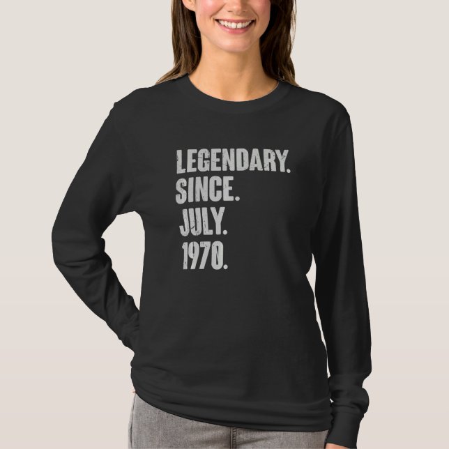 Camiseta Legendario desde julio de 1970 52 años (Anverso)