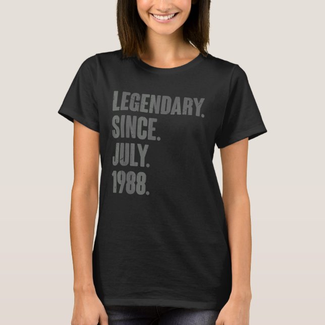 Camiseta Legendario desde julio de 1988 34 años de edad (Anverso)