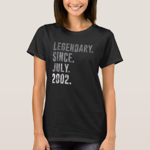 Camiseta Legendario desde julio de 2002 20ª cosecha de cump