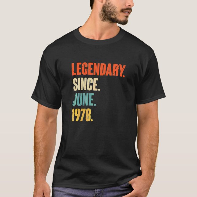 Camiseta Legendario desde junio de 1978 44 años (Anverso)