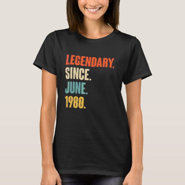 Camiseta Legendario desde junio de 1980 42 años (Anverso)