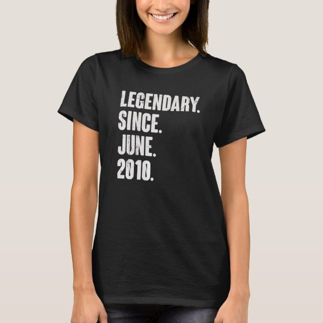 Camiseta Legendario desde junio de 2010 12 años (Anverso)