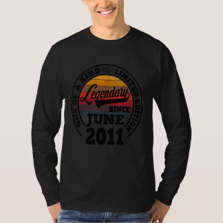 Camiseta Legendario desde junio de 2011 11º cumpleaños 11 a
