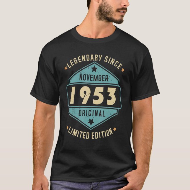 Camiseta Legendario desde noviembre de 1953, feliz cumpleañ (Anverso)