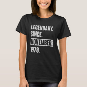Camiseta Legendario desde noviembre de 1978, 44 años de eda