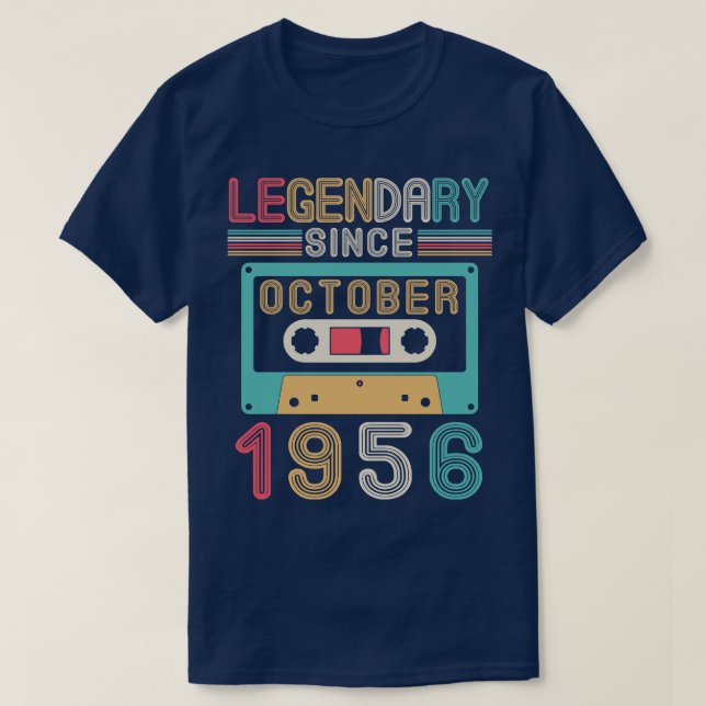 Camiseta Legendario desde octubre de 1956 Feliz cumpleaños  (Diseño del anverso)