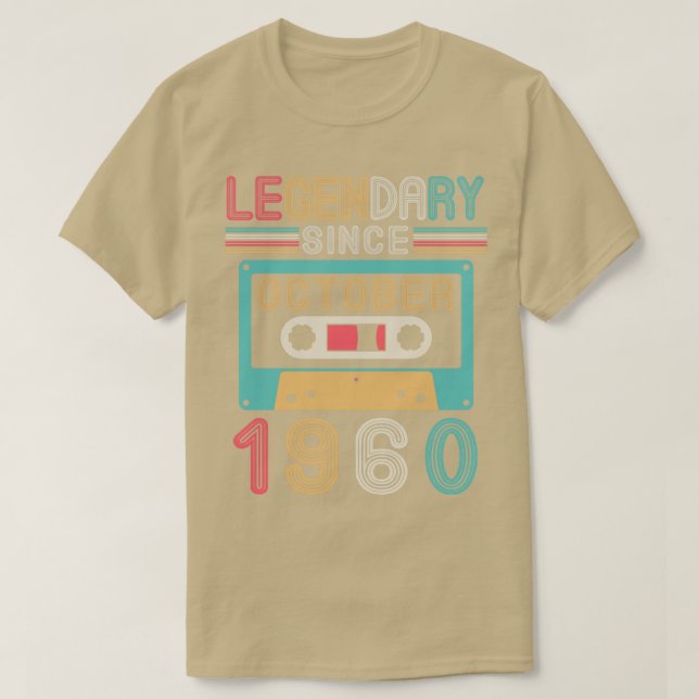 Camiseta Legendario desde octubre de 1960 Feliz cumpleaños  (Diseño del anverso)