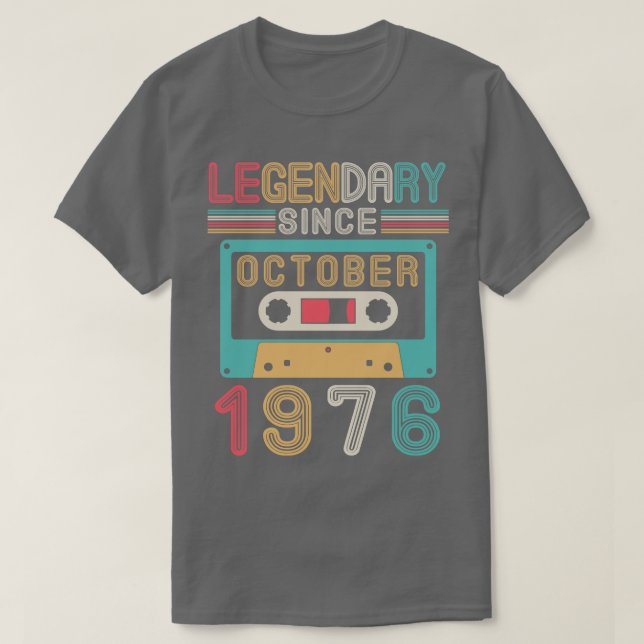 Camiseta Legendario desde octubre de 1976 Feliz cumpleaños  (Diseño del anverso)