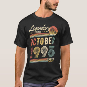 Camiseta Legendario desde octubre de 1993 Feliz cumpleaños 