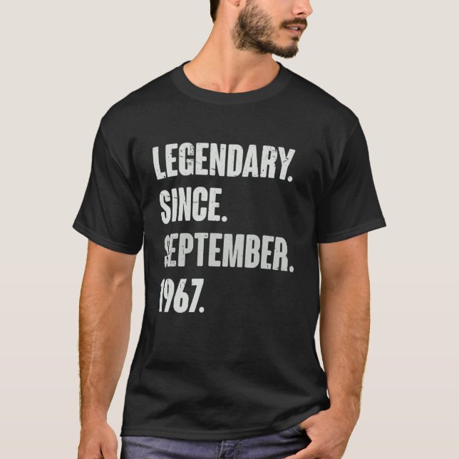 Camiseta Legendario desde septiembre de 1967 55 años de eda (Anverso)