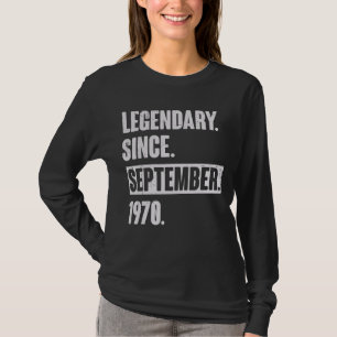 Camiseta Legendario desde septiembre de 1970 52 años 52º B