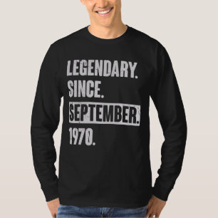 Camiseta Legendario desde septiembre de 1970 52 años 52º B