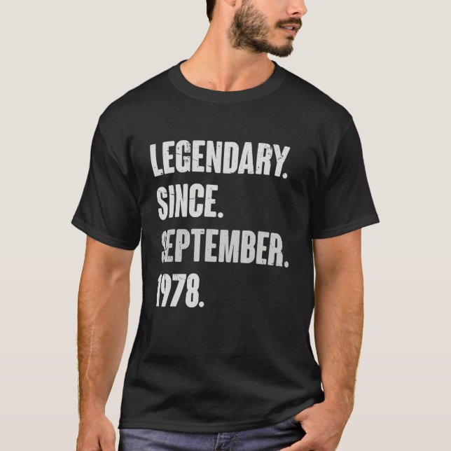Camiseta Legendario desde septiembre de 1978 44 años de eda (Anverso)