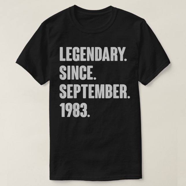 Camiseta Legendario Desde Septiembre De 1983 Regalo De Cump (Diseño del anverso)