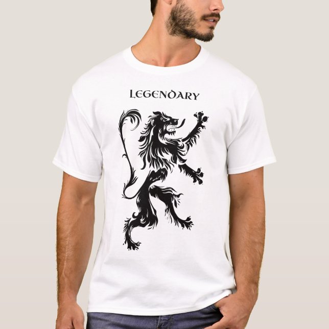 Camiseta Legendario escudo de armas de león (Anverso)