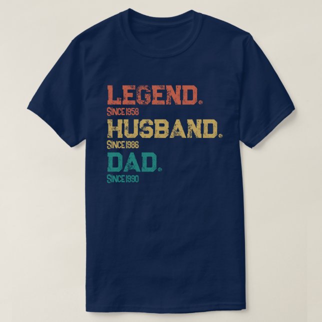 Camiseta Legendario Esposo Papá Abuelo Texto Personalizado  (Diseño del anverso)