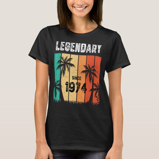 Camiseta Legendario Hawaii 1974 48º Verano De Cumpleaños Pa (Anverso)