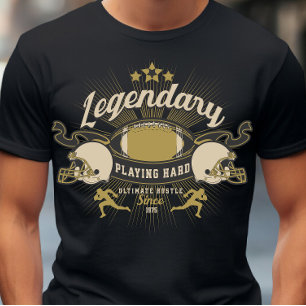 Camiseta Legendario juega duro fútbol por los 50 años