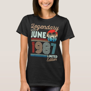 Camiseta Legendario Junio 1987 Feliz Cumpleaños 35 Años Lt