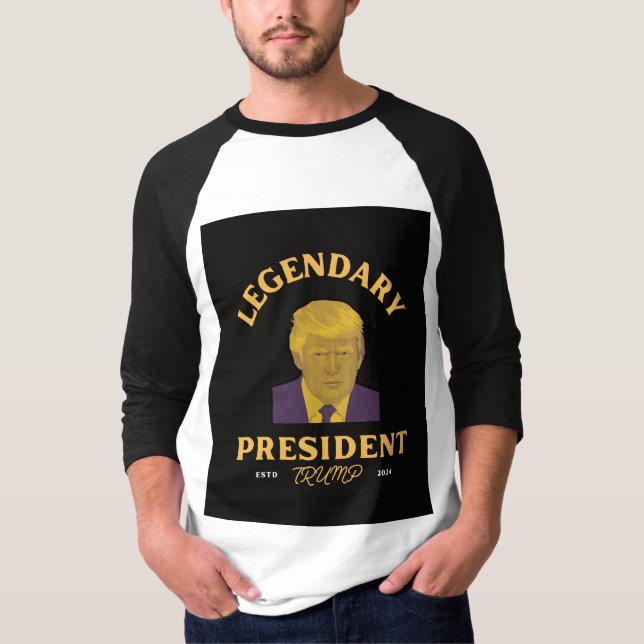 Camiseta Legendario presidente 3/4 Sleeve Raglan T-Shirt (Anverso)