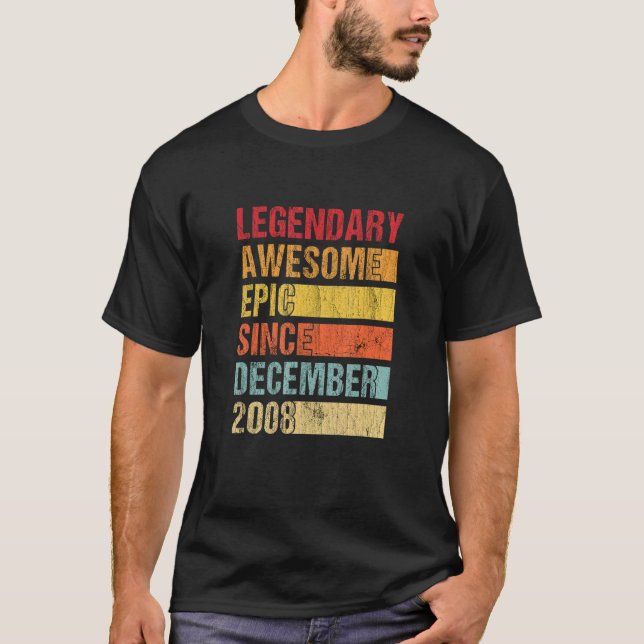 Camiseta Legendario vintage asombroso épico desde diciembre (Anverso)