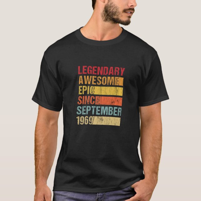 Camiseta Legendario vintage asombroso épico desde septiembr (Anverso)