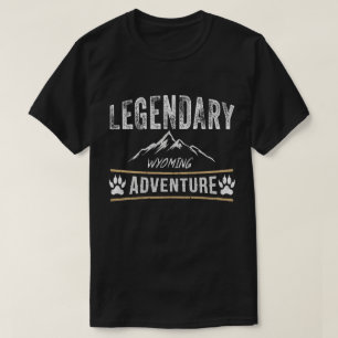 Camiseta Legendario Wyoming Adventure Mountain Landscape Te