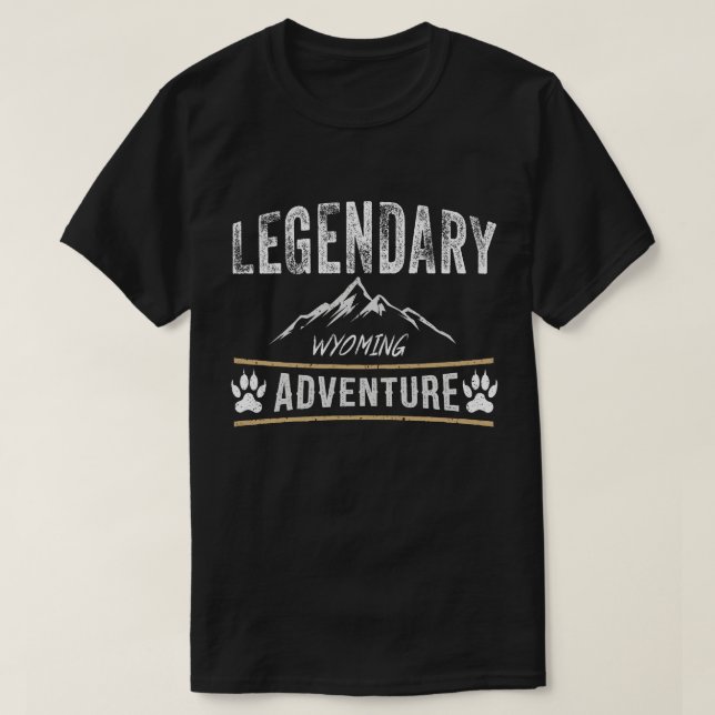 Camiseta Legendario Wyoming Adventure Mountain Landscape Te (Diseño del anverso)