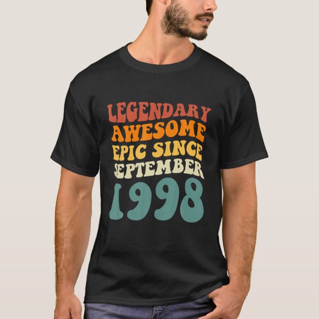 Camiseta Legendary Awesome Epic Since September 1998 Retro (Anverso)