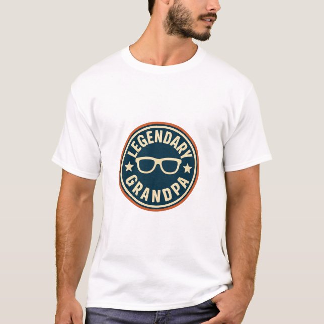 Camiseta legendary grandpa retro badge (Anverso)