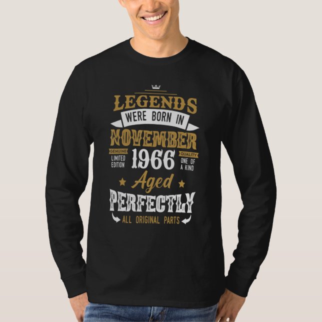 Camiseta Legendary Were Born In November 1966 u2013 Happy B (Anverso)