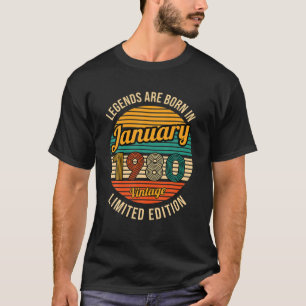 Camiseta Legends Are Born In January 1980 42Th Birthday