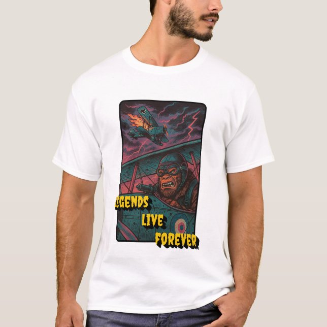 Camiseta Legends Live Forever – Bigfoot WWI Dogfight (Anverso)